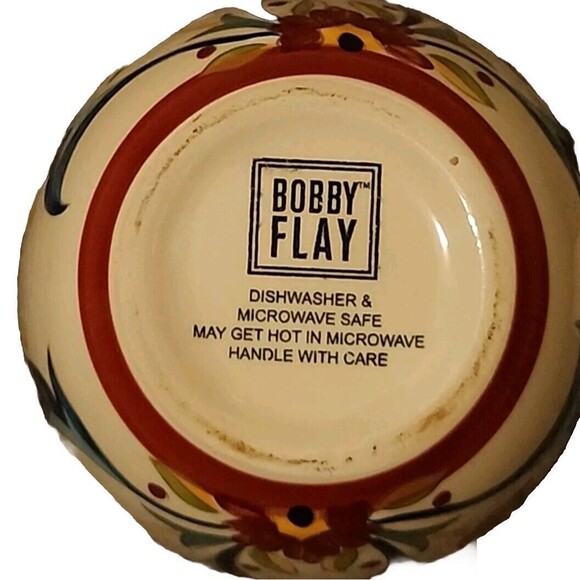 Bobby Flay Sevilla Coffee Tea Mug Red Rim Set Of 4 - Picture 5 of 5